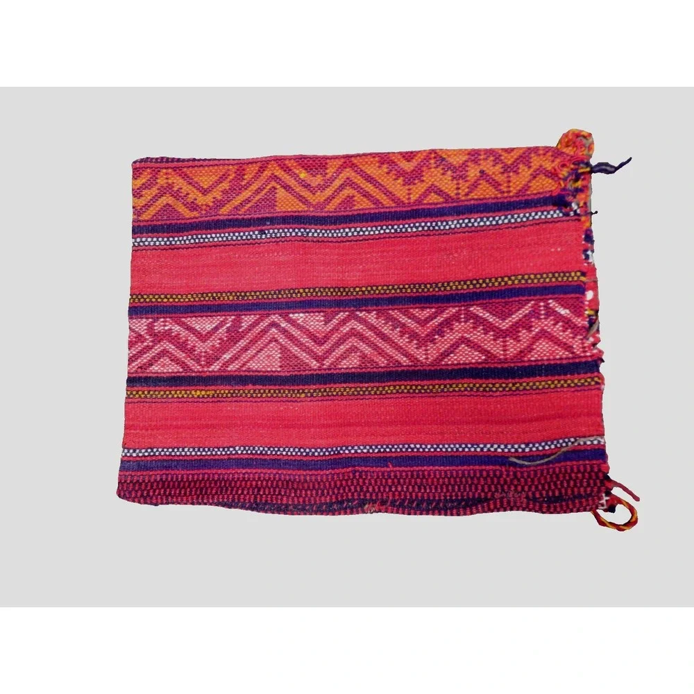 Handwoven Thick Wool Tapestry Large Pillow Cover Unfinished Edge‎ Oaxaca Mexico